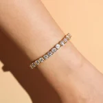 Tennis Chain Bracelet Lab Grown Rose Gold - Image 4