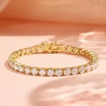 Tennis Chain Bracelet Lab Grown Rose Gold - Image 15