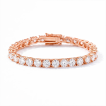 Tennis Chain Bracelet Lab Grown Rose Gold