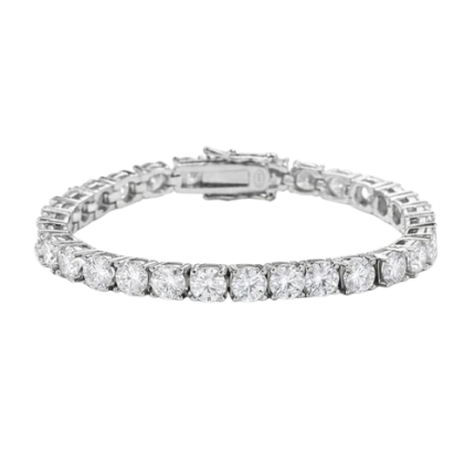 Tennis Chain Bracelet Lab Grown Silver